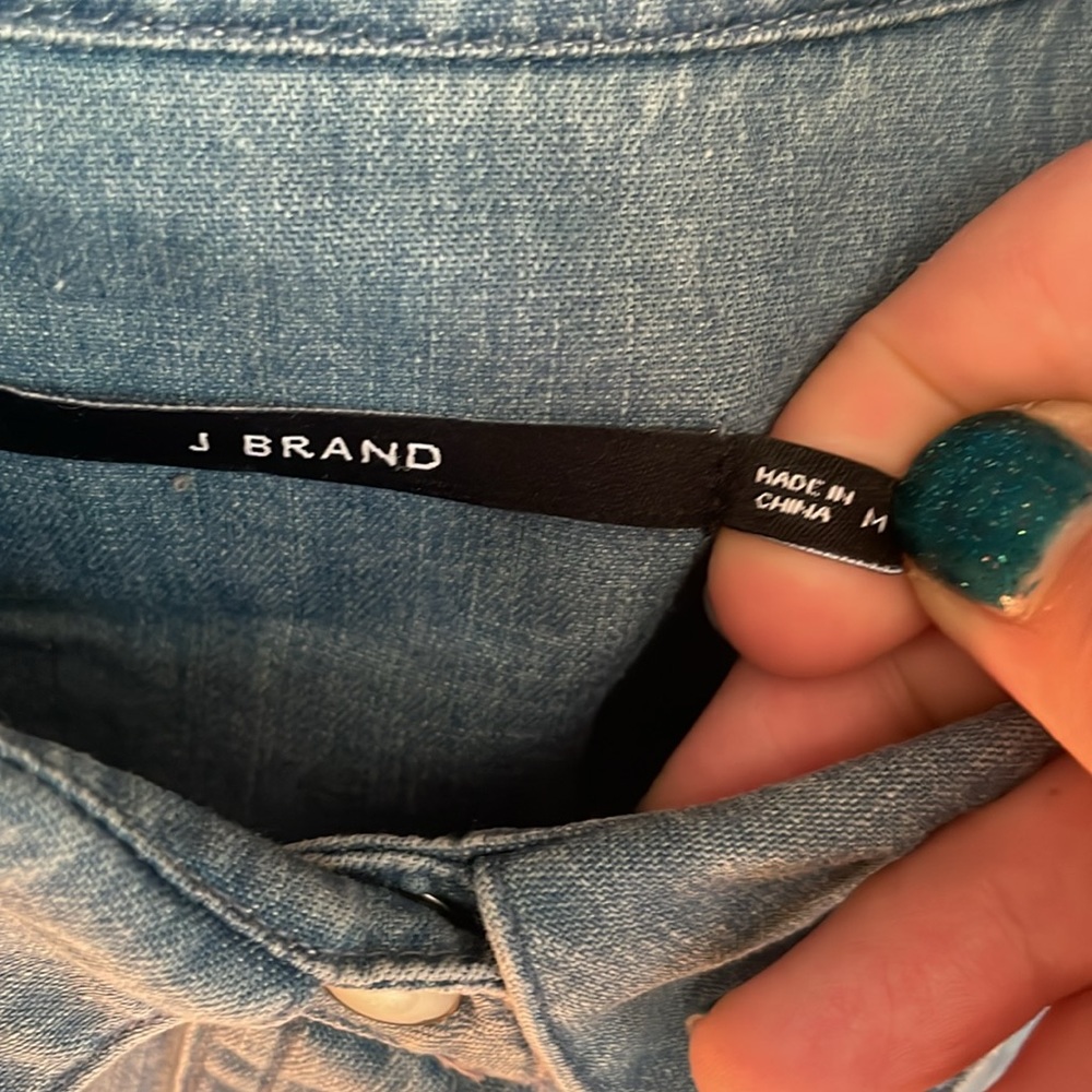 Worn 1x J Brand denim button up from; sz M - Picture 2 of 3